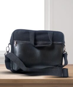Black laptop bag with outer pockets